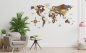 Mapa mural de madera del mundo 4D - mapas de viaje de madera decoración multicolor 250x125cm - INDIGO