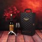 Gift box with wine - Luxury set (wine cases) baskets eco leather for 2 bottles + accessories