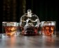 Juego de decantador de whisky de cristal con forma de calavera de 1000 ml con 6 vasos 3D de 75 ml