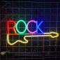 Rock Guitar - Iklan logo neon lampu LED di dinding