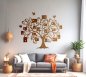 Wall family tree decor - custom (personalized) wooden wall art  + wood photo frames - 194×159cm