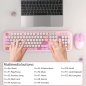 Trådløst WiFi tastatur og mus sæt - Elegant design i pink