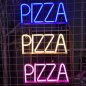 PIZZA - Sepanduk logo pengiklanan neon cahaya LED di dinding