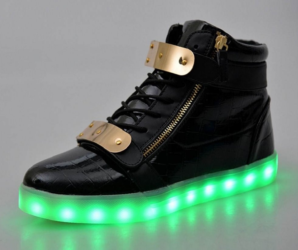 gold light up trainers