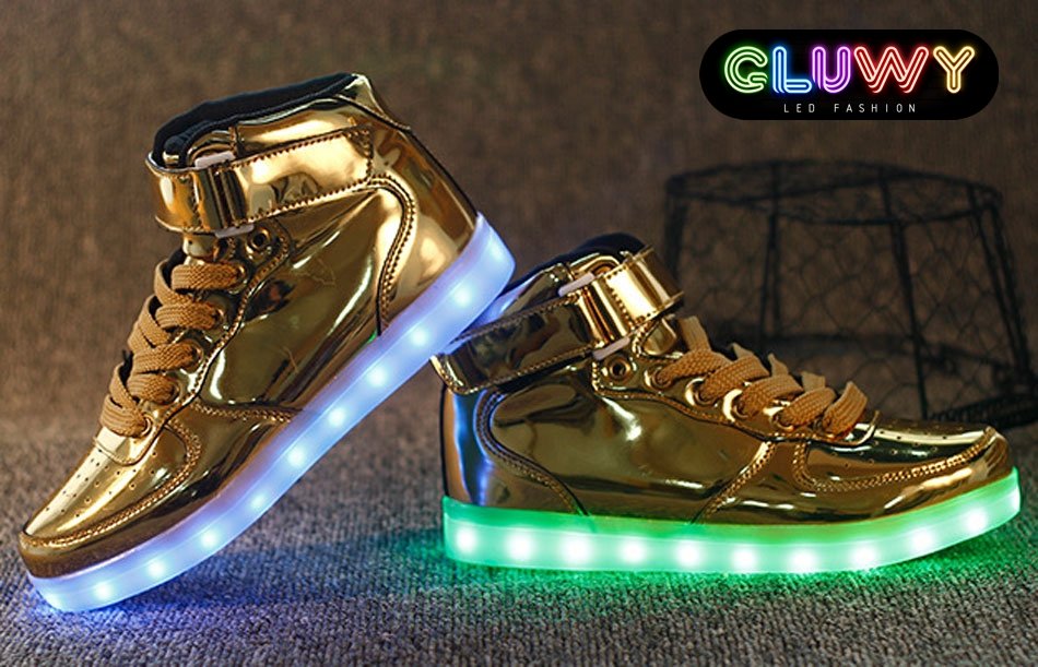 golden led shoes